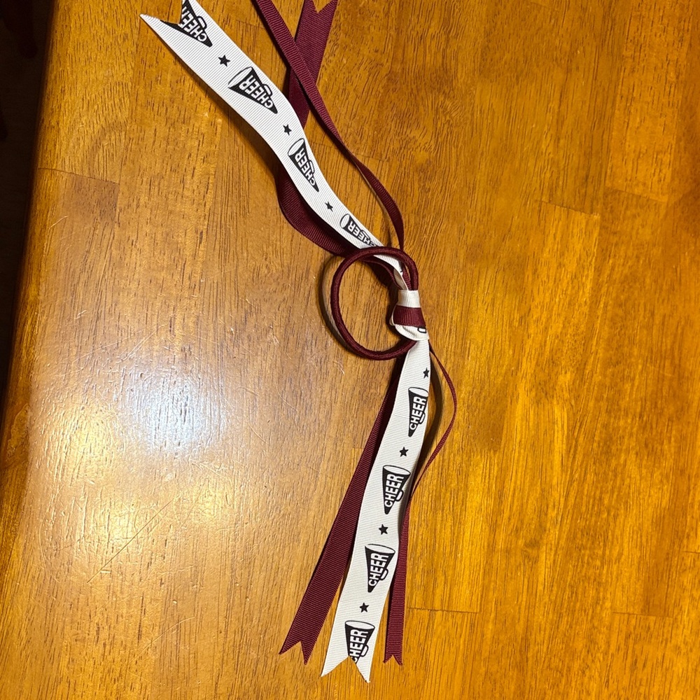 Cheer Maroon and White hair piece